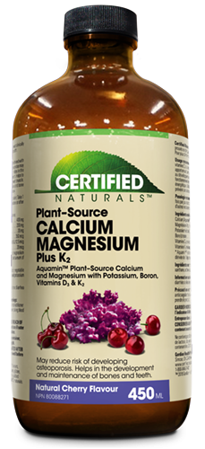 Calcium Magnesium Plus K2 with Aquamin - Cherry Liquid