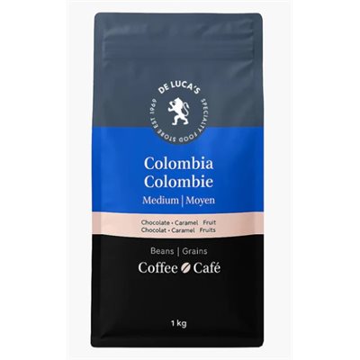 De Luca's Coffee Colombia Supremo, 1.0kg Whole Beans