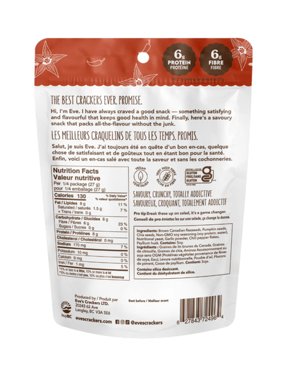 Eve's Seed Crackers, Chili Pepper Pumpkin Seed (GF)