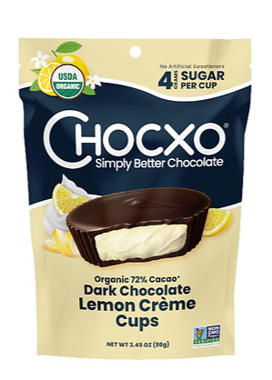 Chocxo Dark Chocolate Lemon Creme Cups (Org)