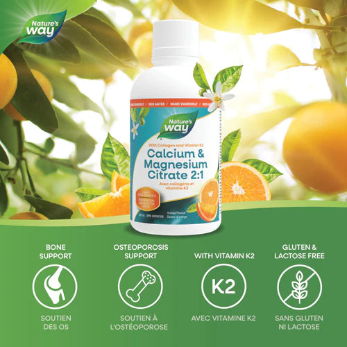 Calcium & Magnesium Citrate 2:1 with Collagen & Vitamin K2 - Orange