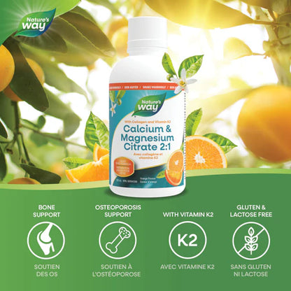 Calcium & Magnesium Citrate 2:1 with Collagen & Vitamin K2 - Orange
