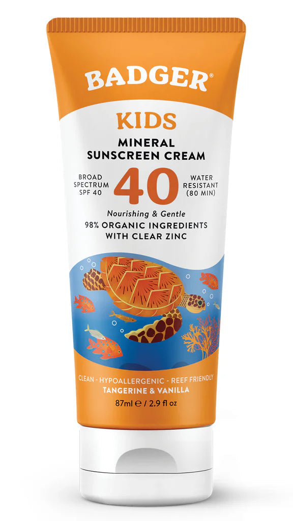 Badger Natural Mineral Sunscreen Cream SPF40 Kids