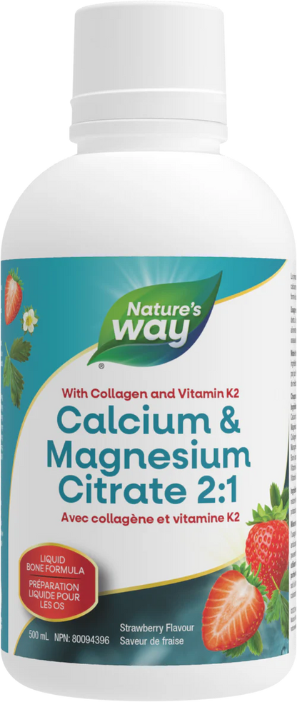 Calcium & Magnesium Citrate 2:1 with Collagen & Vitamin K2 - Strawberry