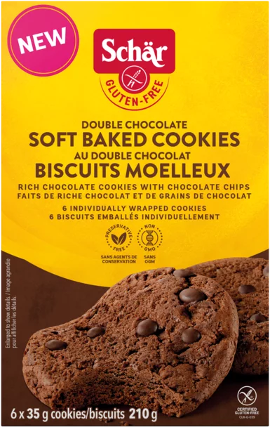 Schar Soft Baked Cookies, Double Chocolate (GF)