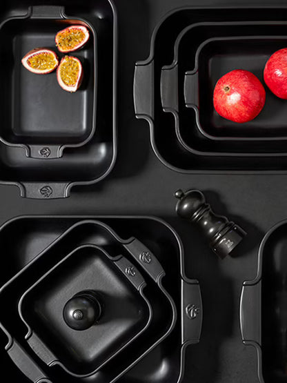 Peugeot Appolia Ceramic Rectangular Baker, 15.75" Satin Black