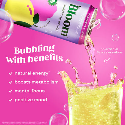 Bloom Sparkling Energy Raspberry Lemon