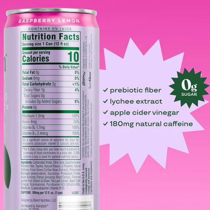 Bloom Sparkling Energy Raspberry Lemon