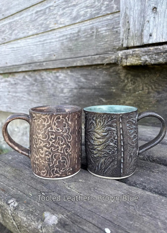SHPC Tooled Leather Mug 14oz *Local*