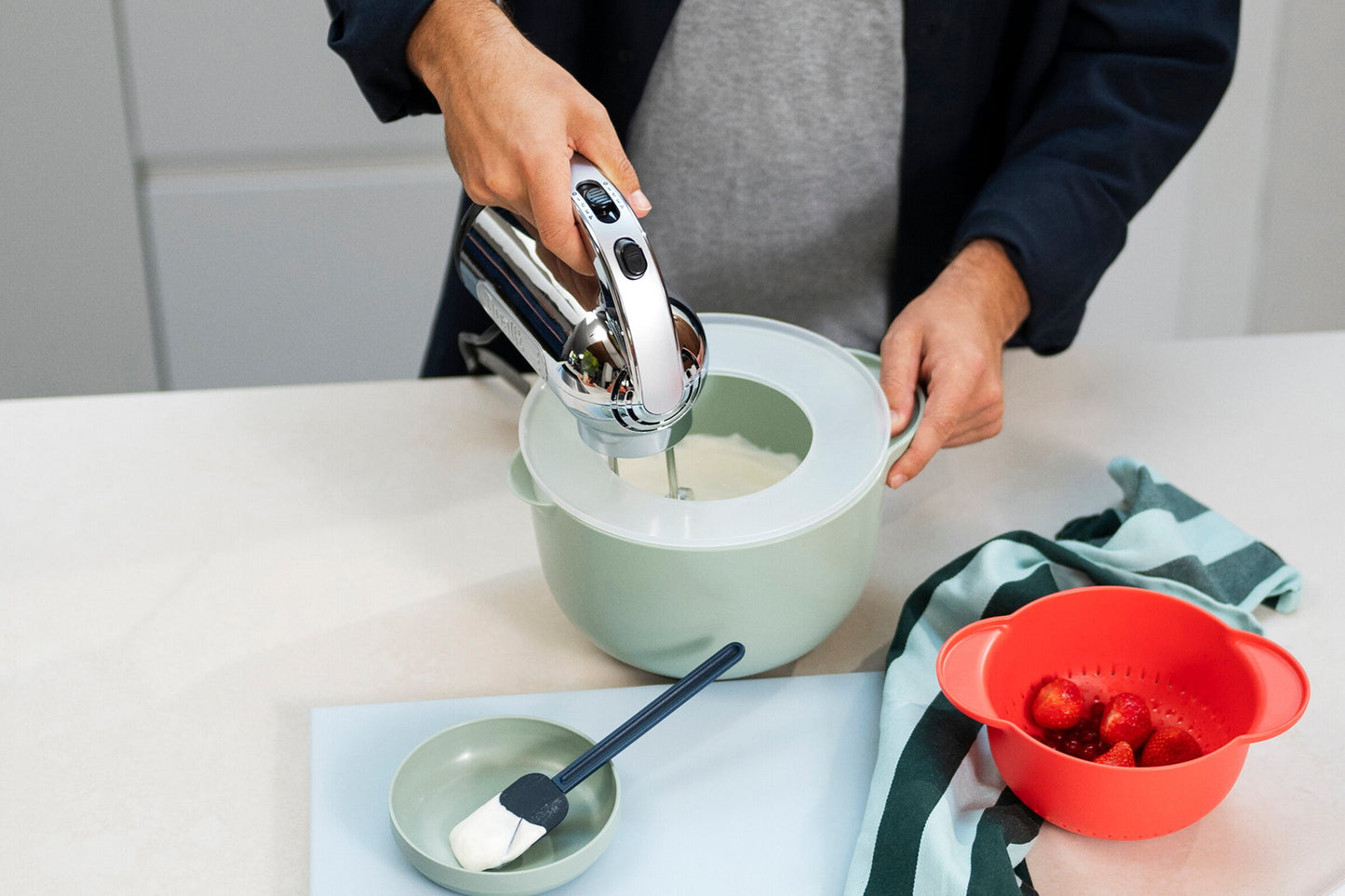 Mepal Chef It Mixing Bowl with Lid 3.0L Nordic Sage