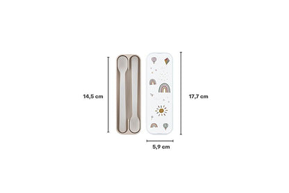 Mepal Mio Feeding Spoon Deep Blue, Set of 2