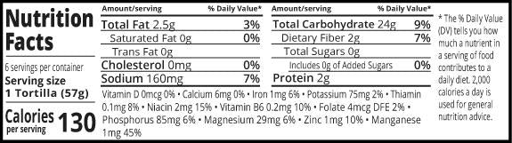 Tortillas, Brown Rice (GF) *FROZEN*